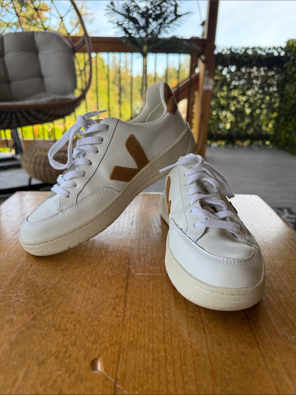 Veja | V-12 Camel Leather Sneakers